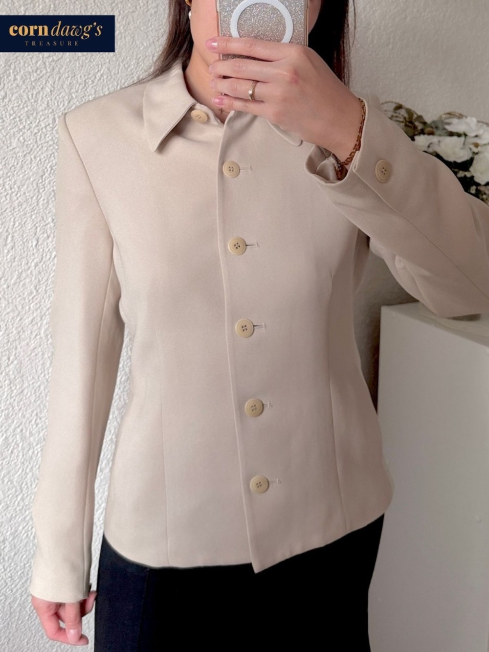 Vintage Collectibles by Casual Corner Elegant Jacket Beige - Size 6 - Picture 12 of 13